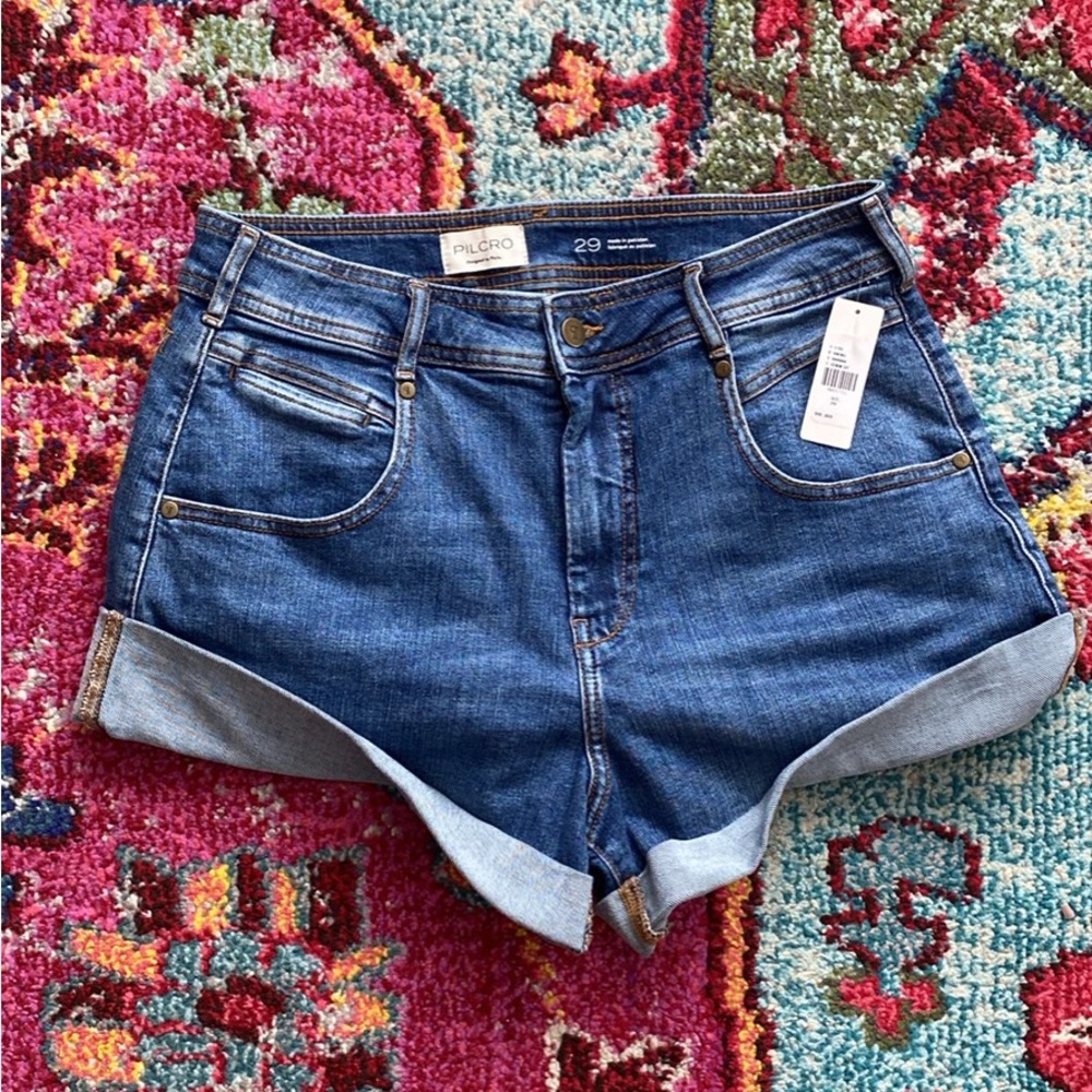 *SOLD* Pilcro Blue Jean Shorts High-Waisted Cuffed